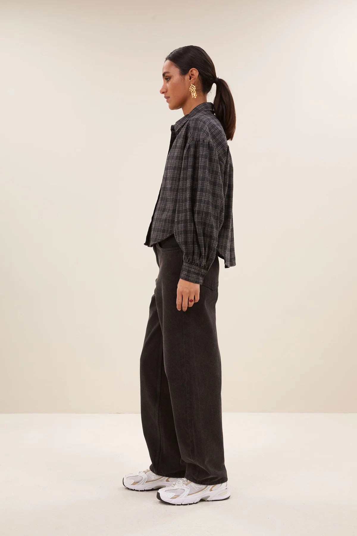 Bluse Sarah short check BY-BAR AMSTERDAM