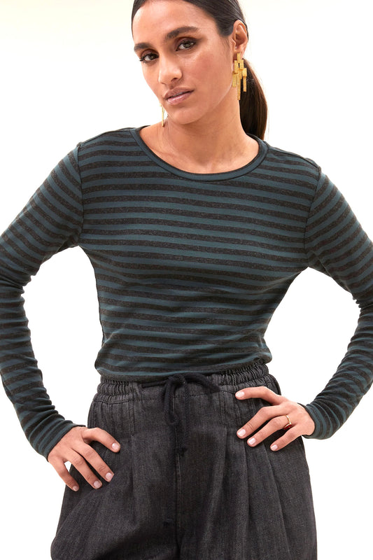 Langarmshirt Basic Melange Stripe BY-Bar Amsterdam