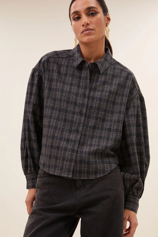 Bluse Sarah short check BY-BAR AMSTERDAM