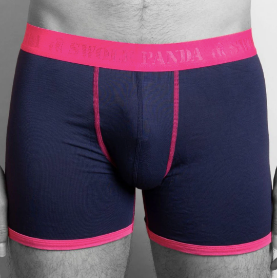 Boxershorts Bambus Navy, Pink Band SWOLE PANDA